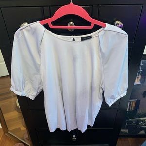 Who What Wear Puff Sleeve Light Blue Top